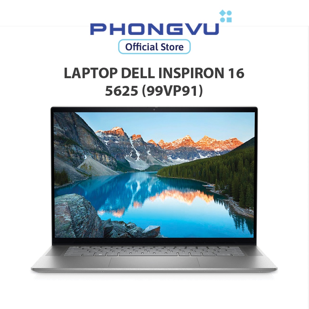Máy tính xách tay/ Laptop Dell Inspiron 16 5625 (99VP91) (AMD Ryzen 7 5825U) (Bạc) - Bảo hành 12 tháng
