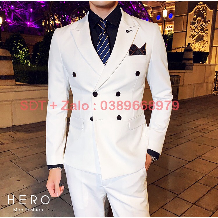 Bộ Vest Nam Cao Cấp  6 Cúc Màu Đen, Suit Nam Hàn Quốc Cao Cấp 6 khuy Fom Ôm Đẹp, Chất Vải Sịn