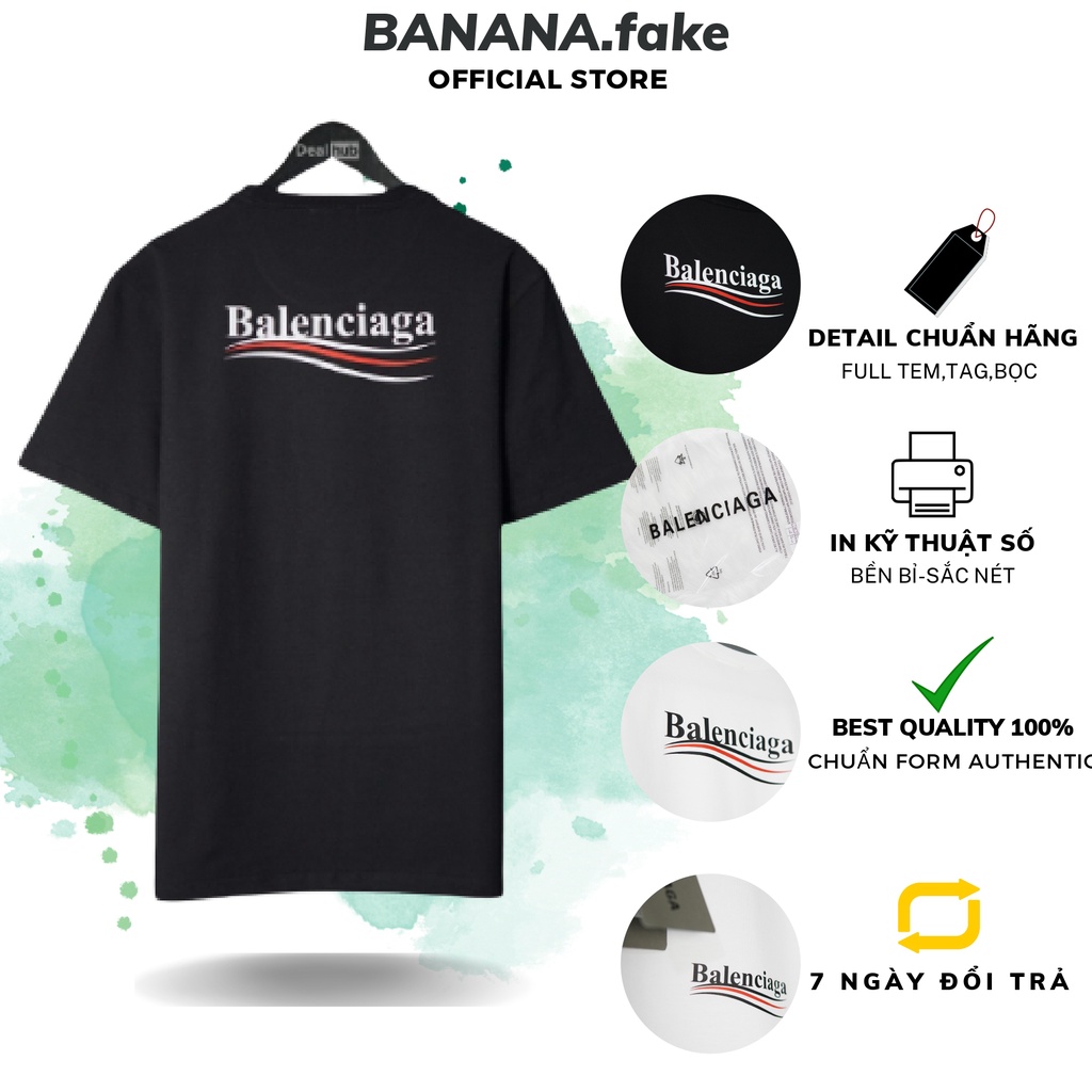 Áo thun Unisex Balenciaga Wave Tshirt cổ tròn vải Cotton co giãn dày dặn, áo phông tay lỡ nam nữ oversized Form rộng.