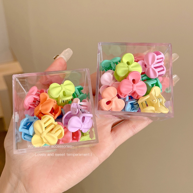 Set 10 Kẹp Tóc Mini Nhiều Màu Sắc Không Làm Tổn Thương Tóc Cho Bé Gái