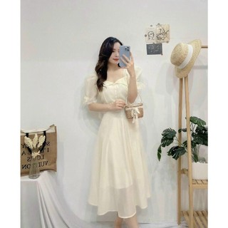 ĐẦM VÁY THIẾT KẾ PHỐI NƠ TAY - Hình Shop Chụp Thật