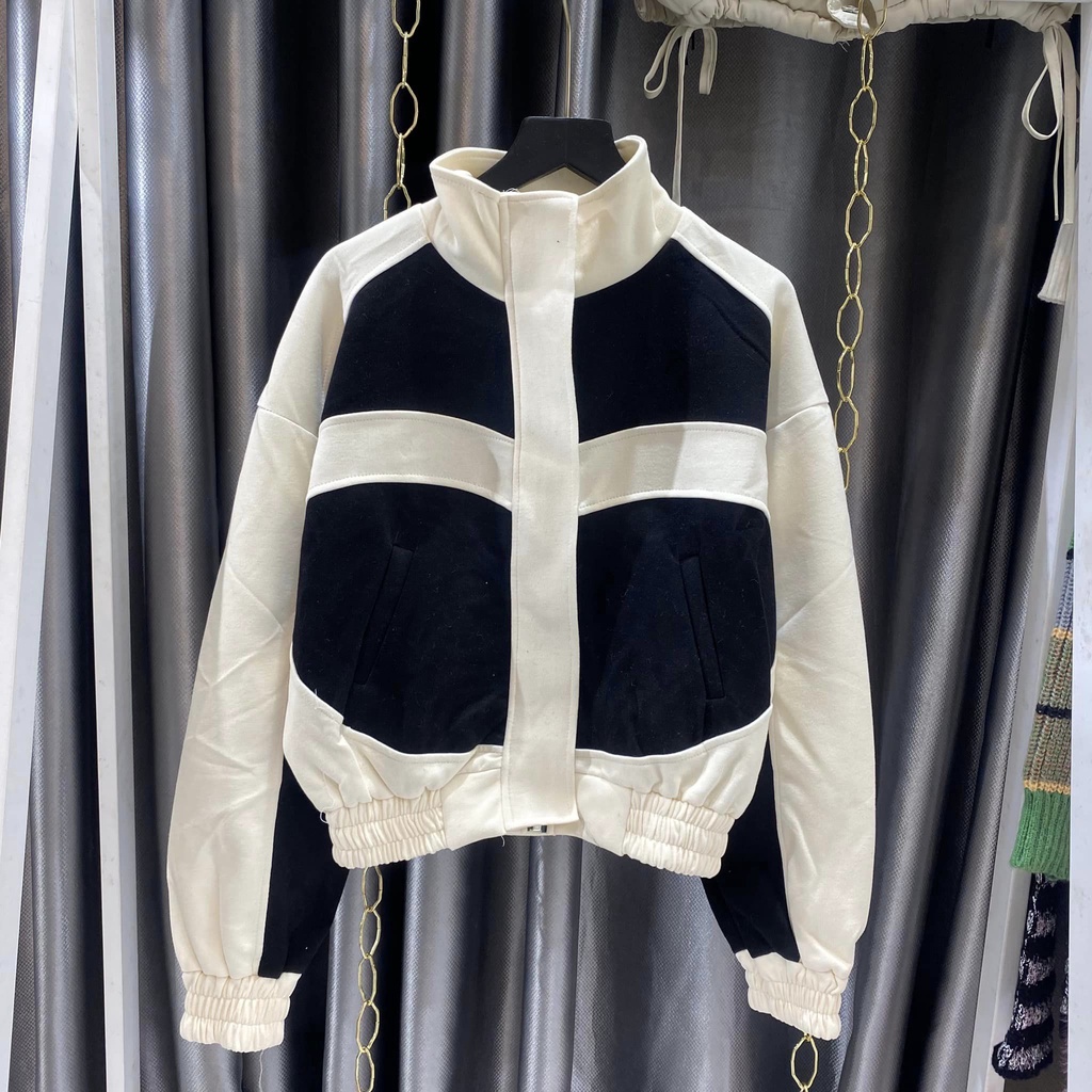 Áo khoác bomber nỉ xốp pha màu