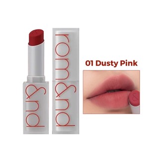 Son thỏi siêu mịn Romand New Zero Matte Lipstick 01 Dusty Pink 3g - Hồng Đậm