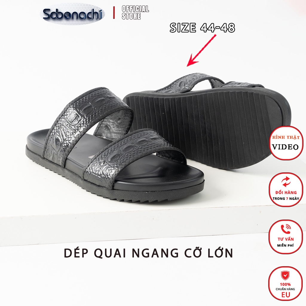 Giày Da Nam Bigsize 44 - 48 Quai Ngang Đế Cao Su Đẹp Mang Êm Chân Cho Bàn Chân Cỡ Bự (Hình thật + video)