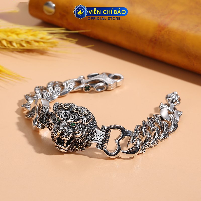 Lắc Tay bạc nam Chúa Sơn Lâm 1 - 20cm chất liệu bạc Thái 925 thời trang phụ kiện trang sức Viễn Chí Bảo L100196-20