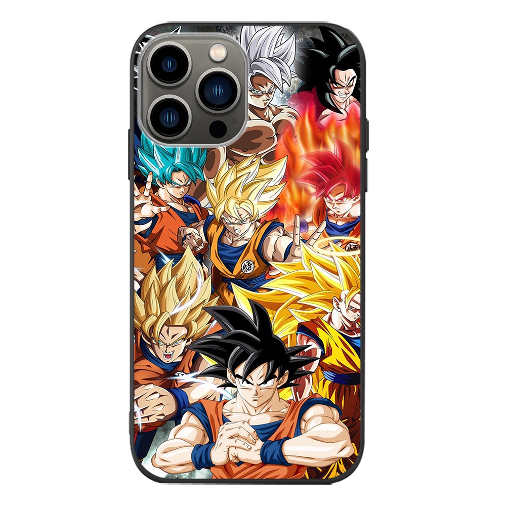 Ốp điện thoại silicone dẻo in hình Goku Dragon ball thích hợp cho iPhone 14/13/12/11 Promax/pro