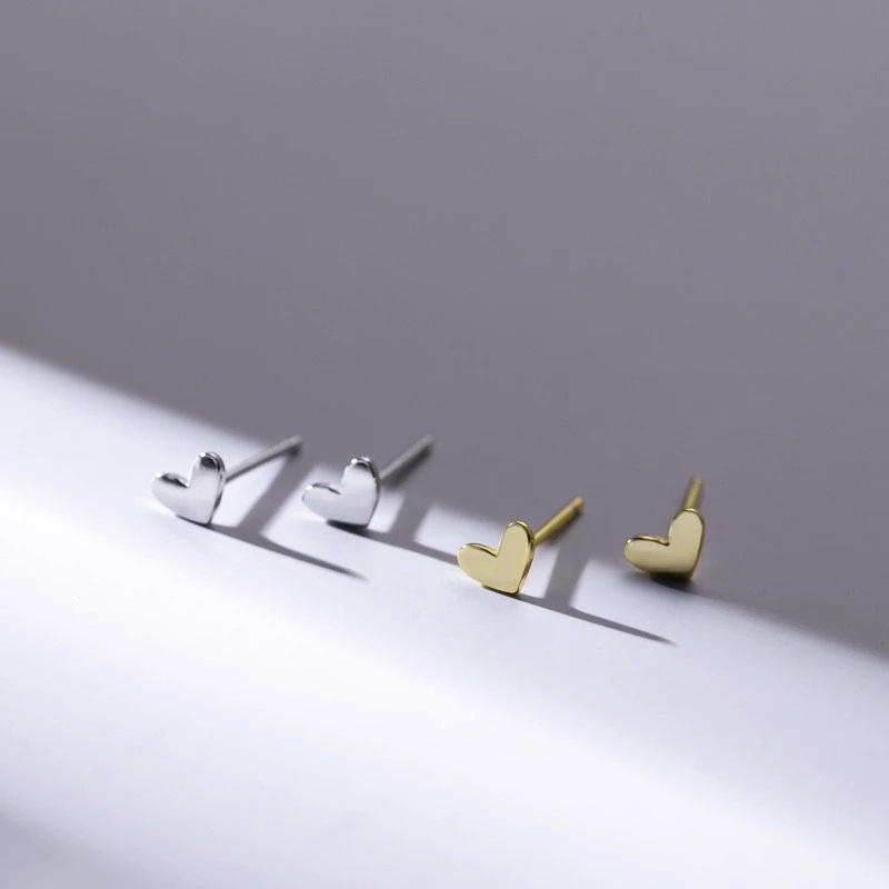 1 Đôi Bông Tai Mạ Bạc Hình Trái Tim Thanh Lịch Dành Cho Nữ
