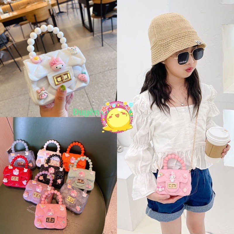 Túi đeo chéo mini cho bé gái, túi trẻ em xinh xắn dễ thương nhiều màu chất liệu nhựa dẻo an toàn SHOP DUYÊN CUỜNG
