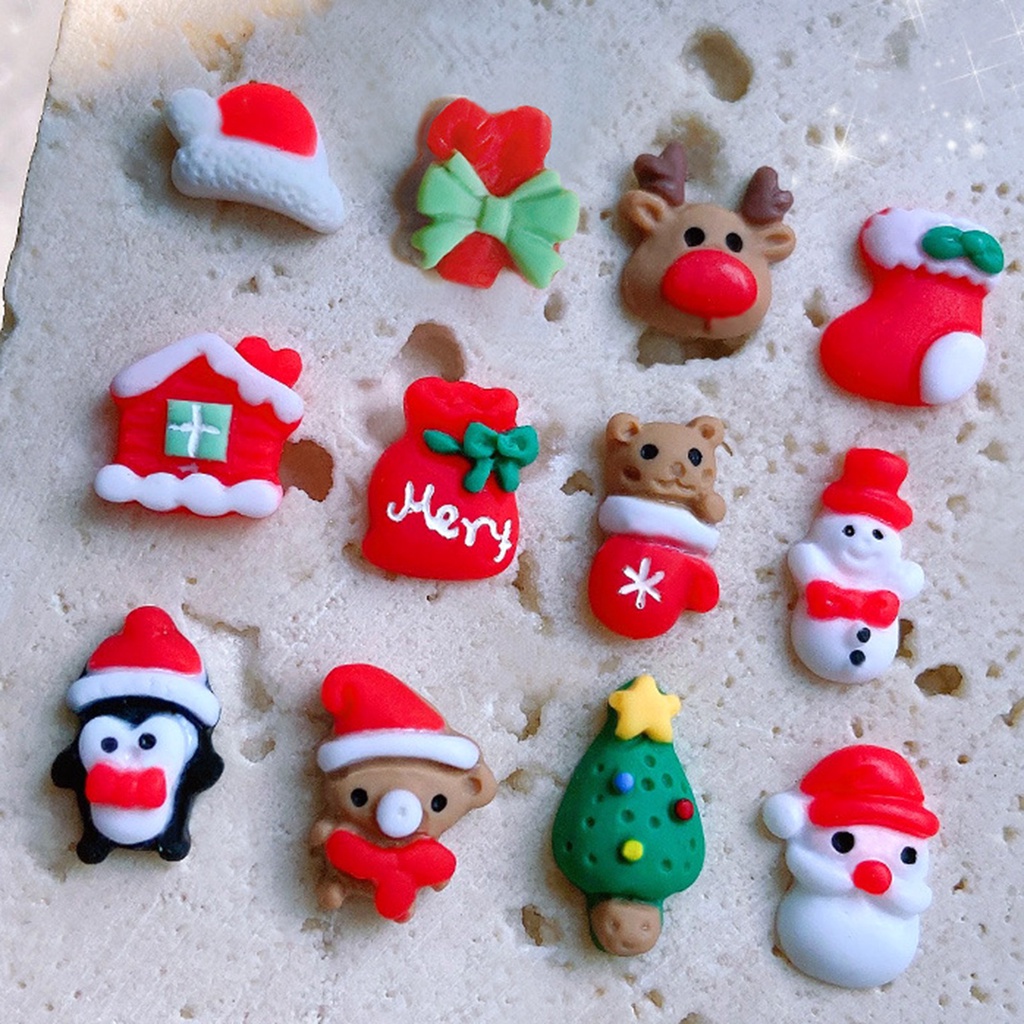 [beautymart] Set 10 Miếng Dán Trang Trí Móng Tay Nghệ Thuật Ba Chiều Thân Thiện Với Môi Trường DIY Phong Cách Giáng Sinh Cho Nữ