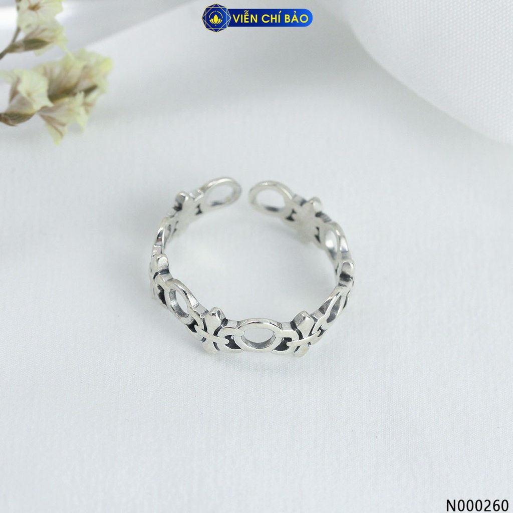 Nhẫn bac nữ hoa Iris NEW chất liệu bạc 925 thời trang phụ kiện trang sức Viễn Chí Bảo N000260