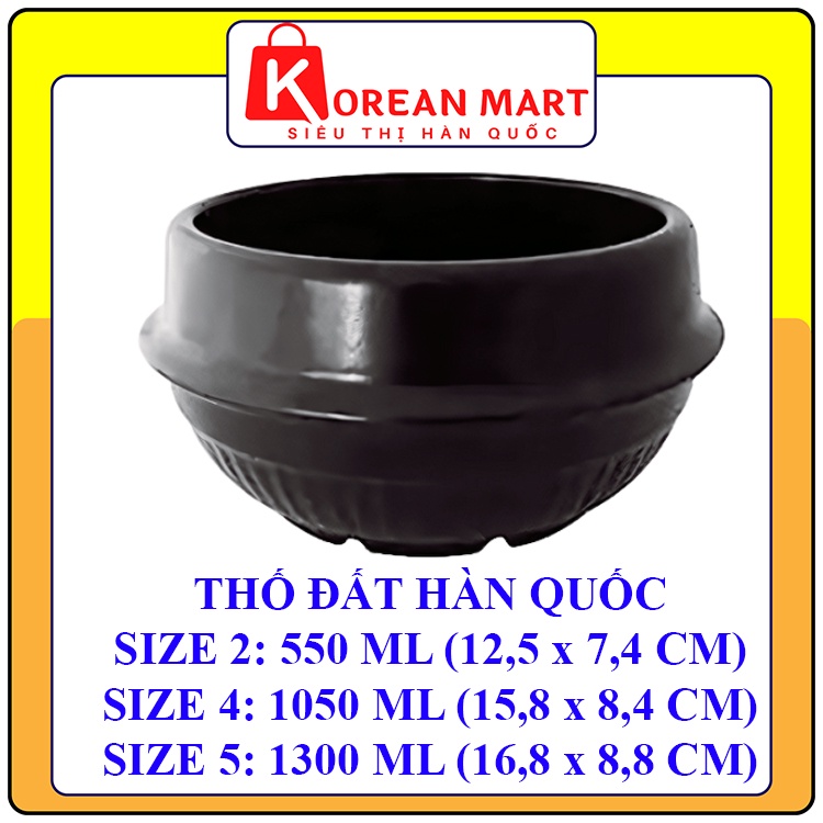 Nồi đất/ Thố đất Hàn quốc làm cơm trộn, mì cay đủ size