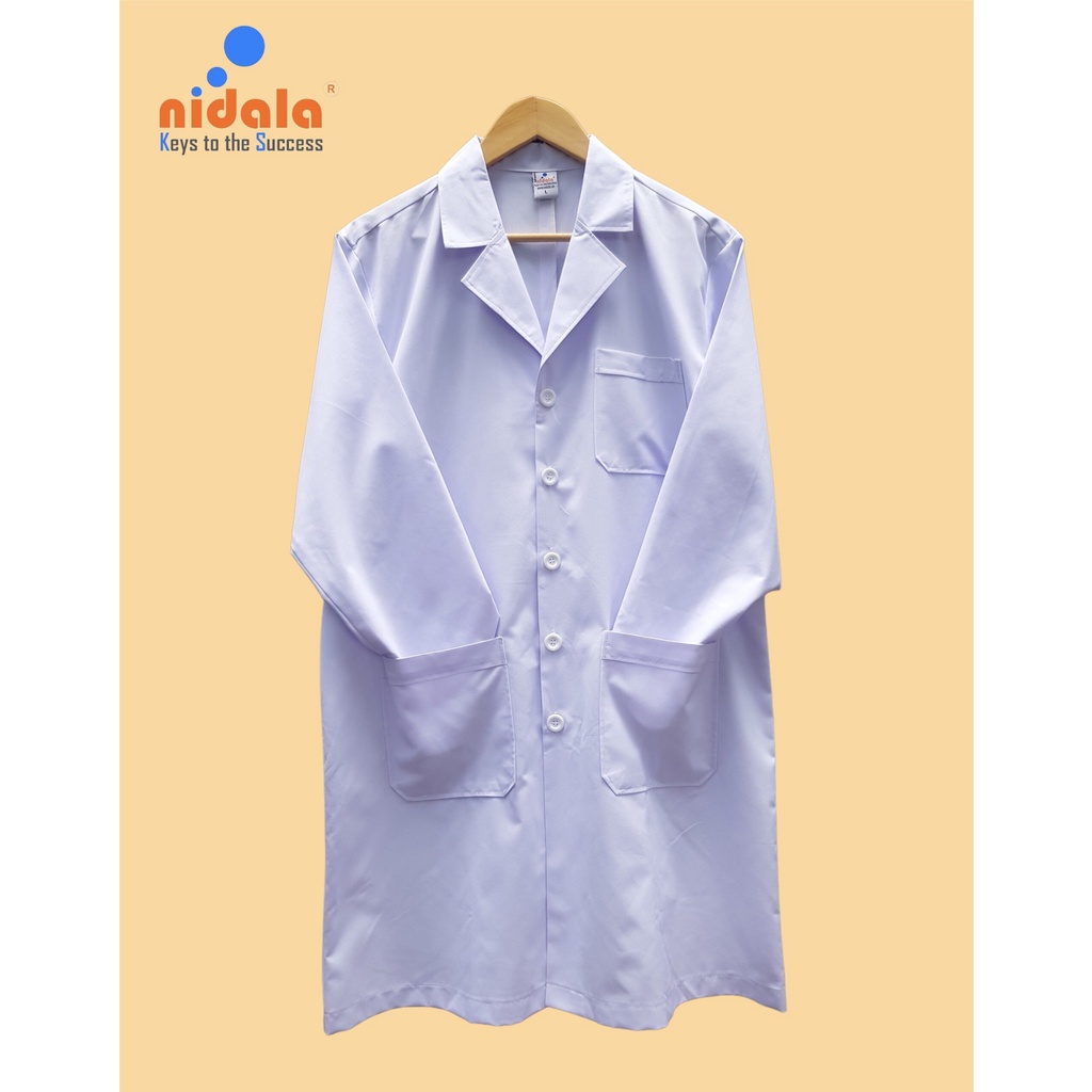 Áo Blouse nam dáng dài, tay dài Nidala trắng dày dặn, đường may sắc sảo tỉ mỉ