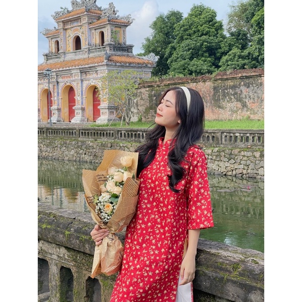 ÁO DÀI CÁCH TÂN HOA NHÍ KÈM QUẦN