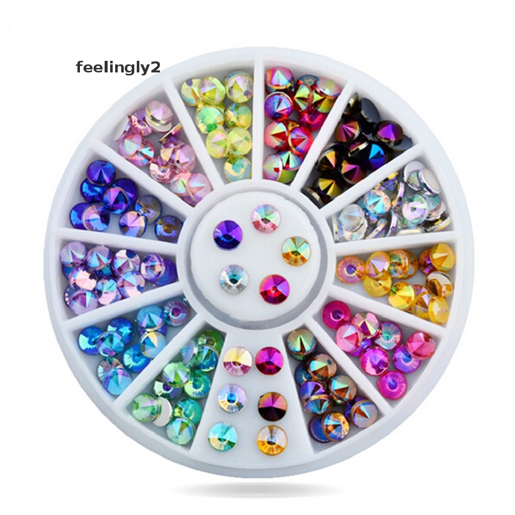 Hạt Đá 3D Lấp Lánh 12 Màu Sắc Trang Trí Móng Tay Nghệ Thuật DIY