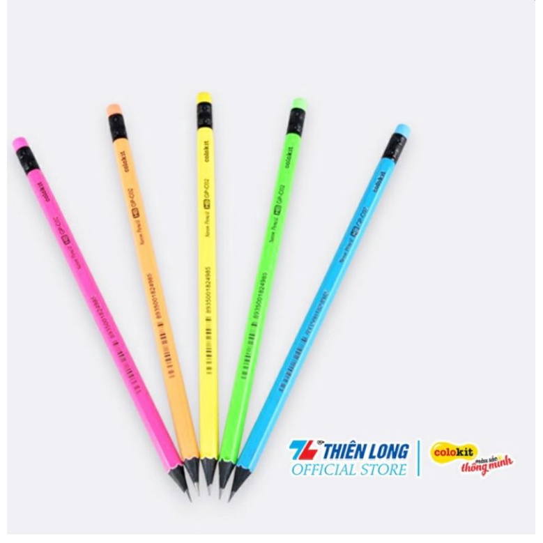 Bút chì gỗ Neon Thiên Long Colokit GP-C02(1 vĩ /5 cây)
