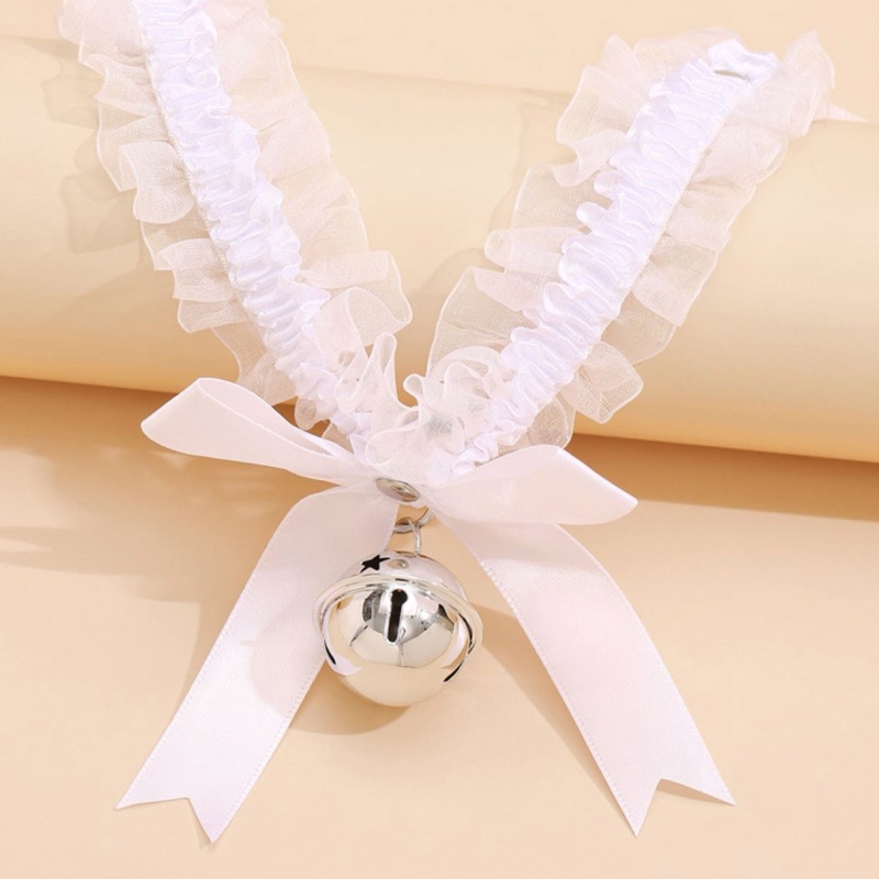 Flgo Băng Đô Tai Mèo Phối Ren Đính Chuông Dễ Thương