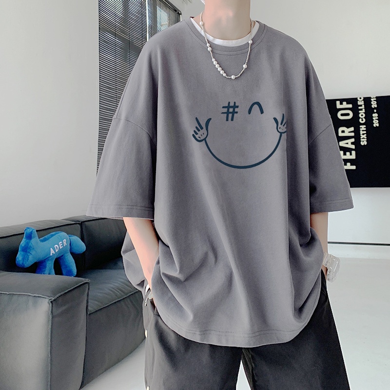 Áo thun nam nữ unisex tay lỡ Smile áo phông cotton freesize AD-Hot Trend 2022