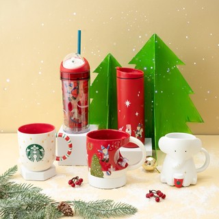 [LIFEMCMBP4 -12% đơn 250K] Cốc Sứ Mug Starbucks 12Oz (355ml) Ceramic Hol Candy Cane