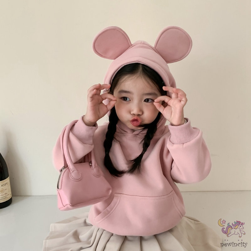 Áo Hoodie ThiếT Kế Tai ChuộT Mickey Dễ Thương Cho Bé GáI