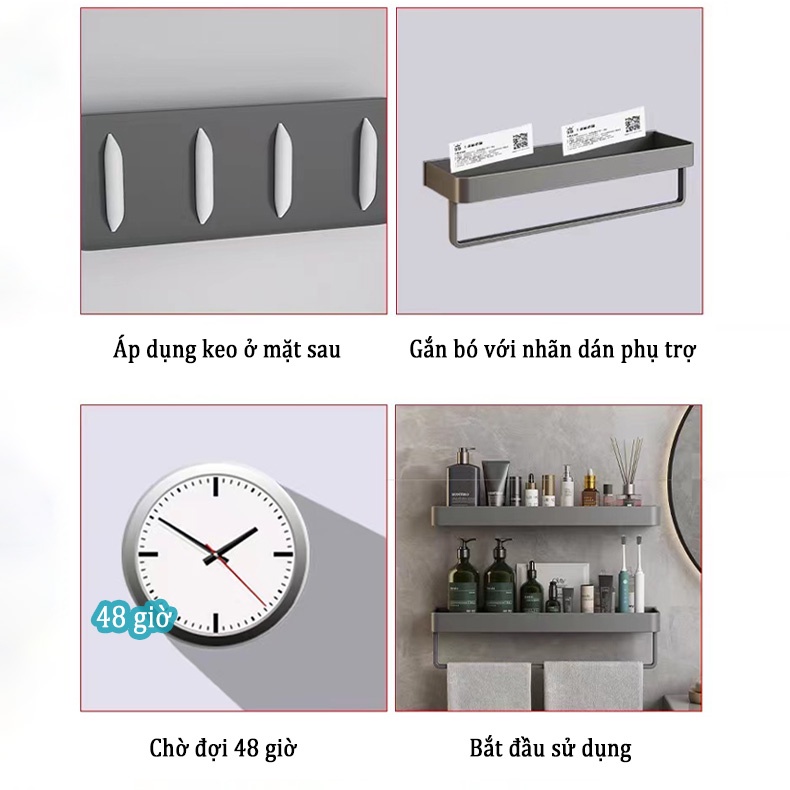 Kệ đựng đồ MEIDOO chất liệu kim loại nhôm không khoan lỗ dễ lắp đặt và sử dụng trong nhà bếp