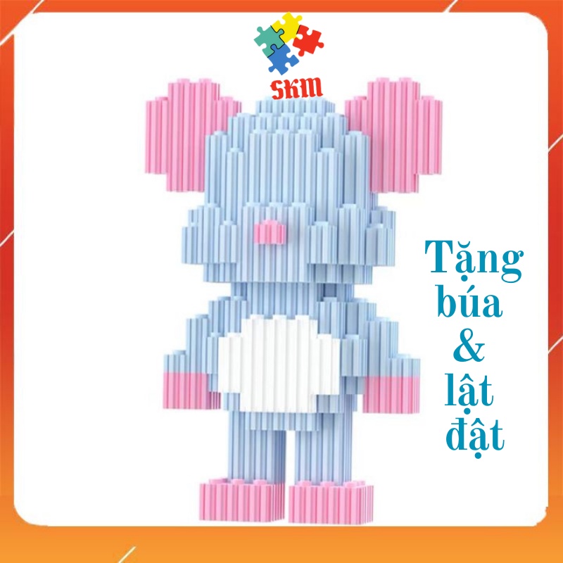 Xếp hình Bearbrick mini +12 cung hoàng đạo TẶNG búa+ lật đật, mô hình lắp ráp, đồ chơi xếp hình, quà tặng