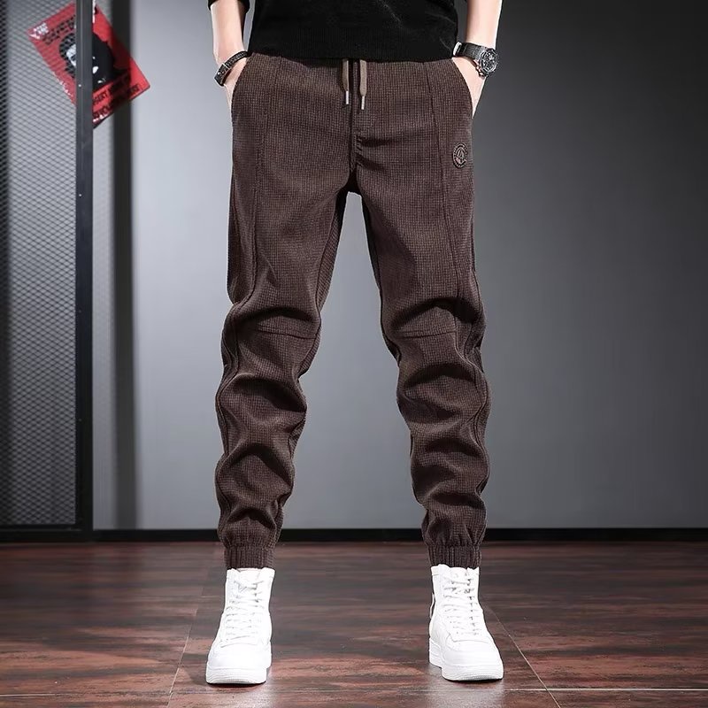 Quần Nhung Kẻ Sọc Ca Rô Dáng Rộng Phong Cách Thời Trang Thu Đông 2022 Cho Nam Giới Có Size m-4xl