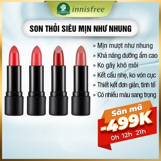 Son thỏi dưỡng ẩm The Face Shop môi mịn mượt như nhung có nhiều màu đẹp sang trọng fmgt Rouge Satin Moisture 3.6g