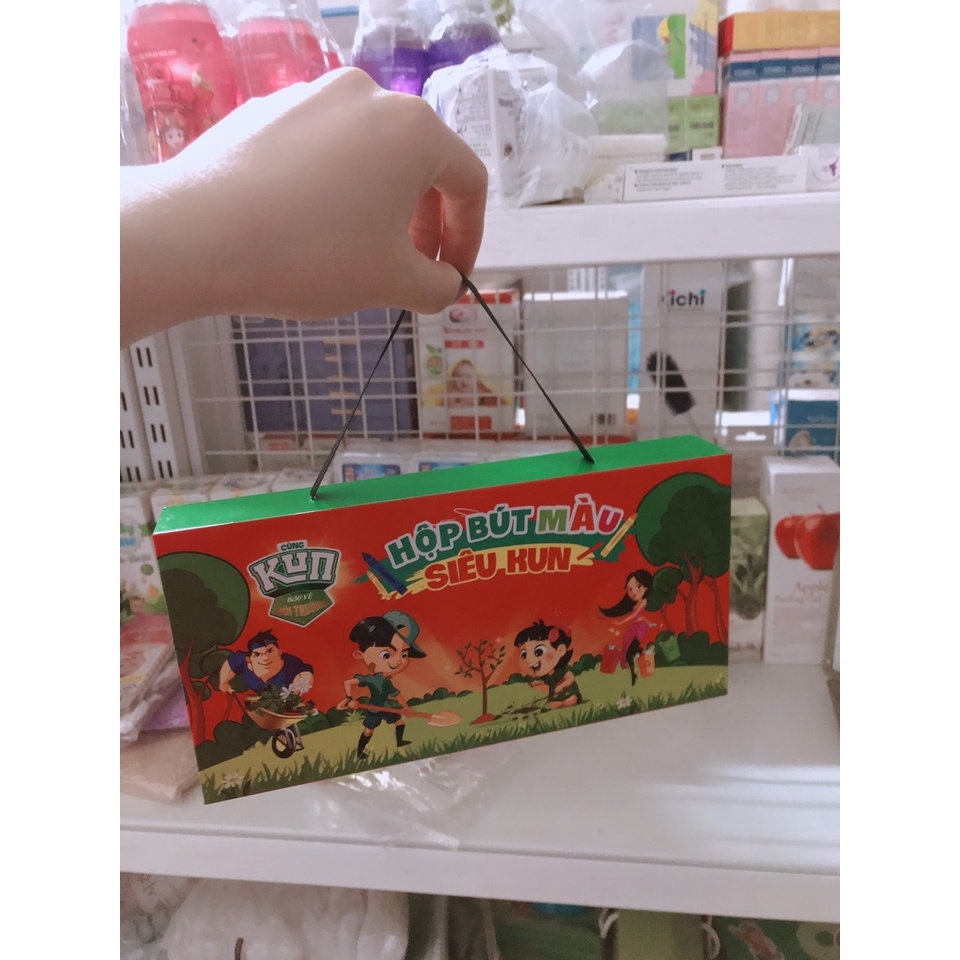 Hộp bút màu siêu Kun quà tặng từ sữa Kun