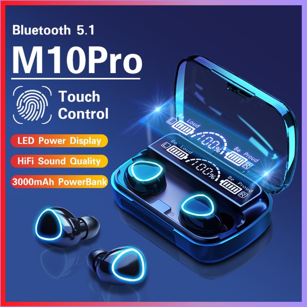 Tai Nghe Bluetooth M10 Phiên Bản Pro Nâng Cấp Pin Trâu Âm Thanh HiFi Trung Thực Chống Nước Chống Ồn