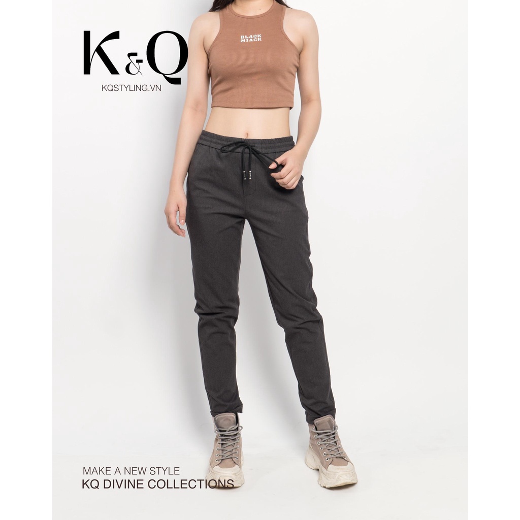 Quần kaki co giãn ống suông xám tiêu KQ STYLING cao cấp