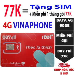 SIM ITEL 4G [Miễn phí tháng đầu] 90G/th tốc độ 4G, Sim Itel 4G VINAPHONE, Sim VINAPHONE gọi Miễn phí