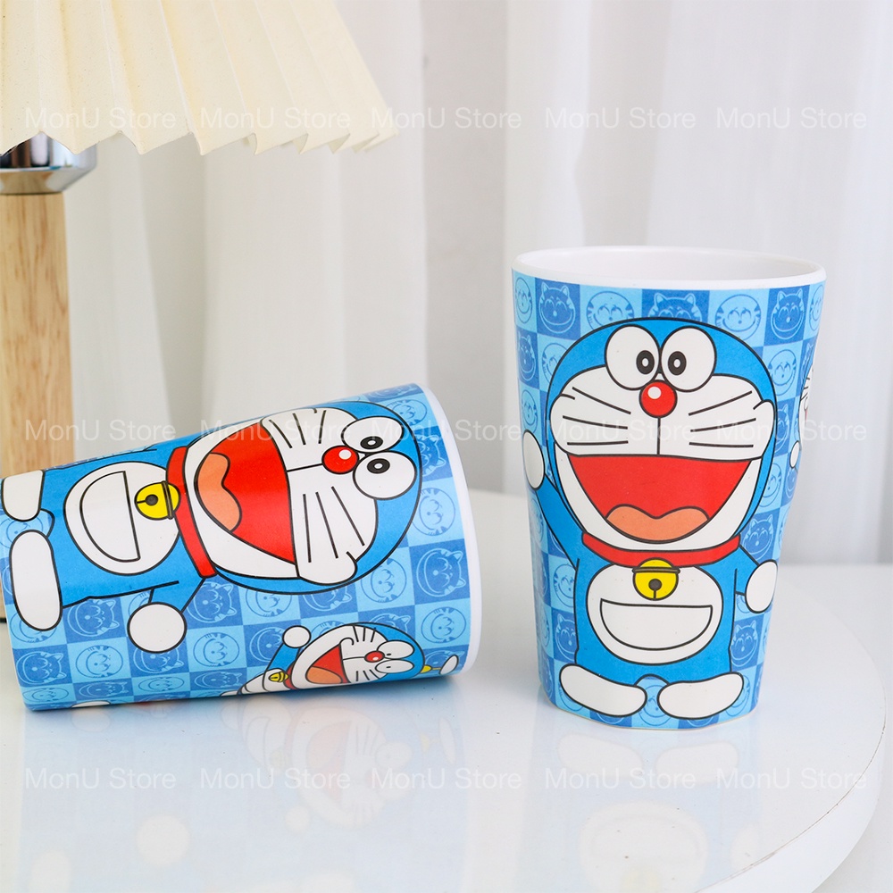Ly DORAEMON, cốc DOREMON Melamine giả sứ 350ml dễ thương cute MON0399 TooYoo