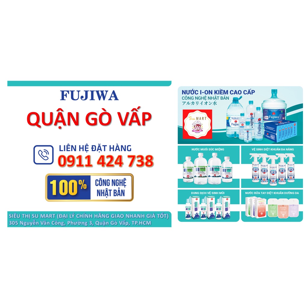 Nước uống ion kiềm Fujiwa 300ml - Thùng 24 chai