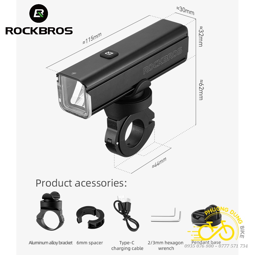 Đèn xe đạp - Đèn pha xe đạp ROCKBROS R3 1000LM / RHL 1000LM / GIYO 1000LM