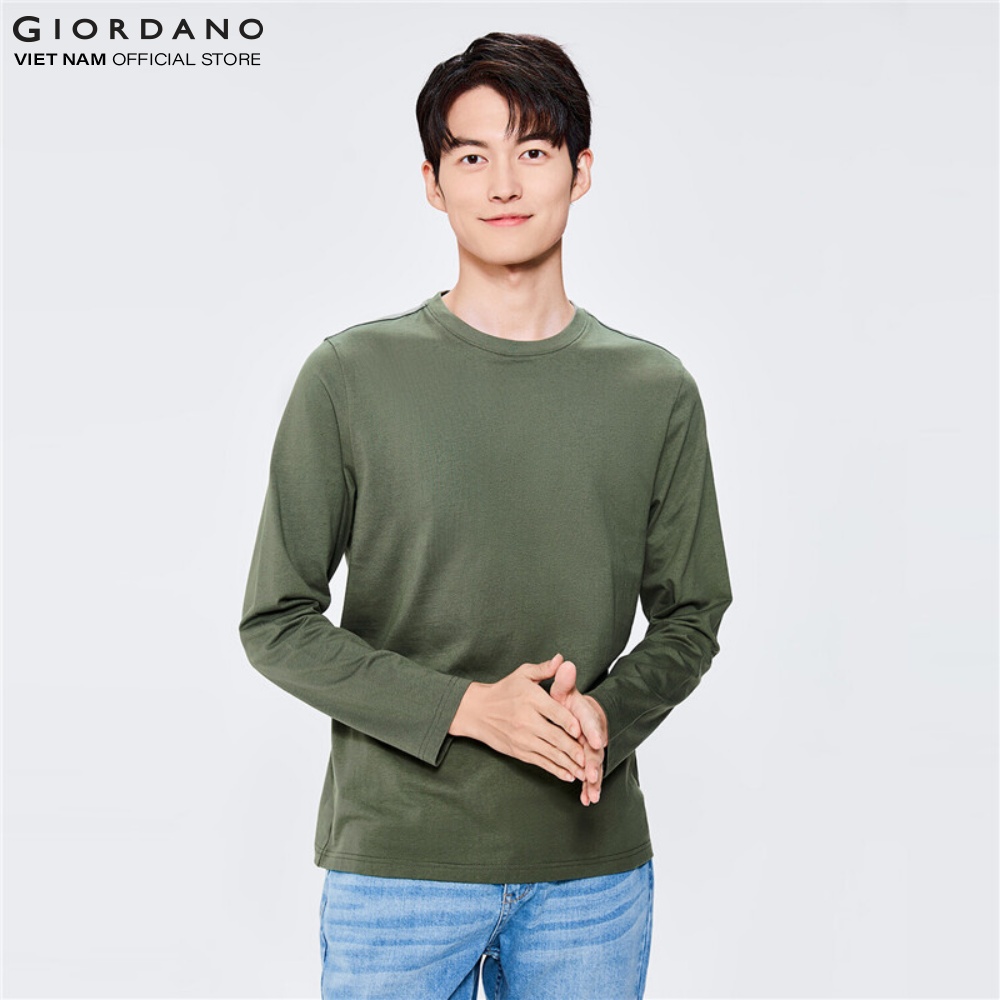 Áo Thun Dài Tay Nam Long-sleeve Tee Giordano 01021701