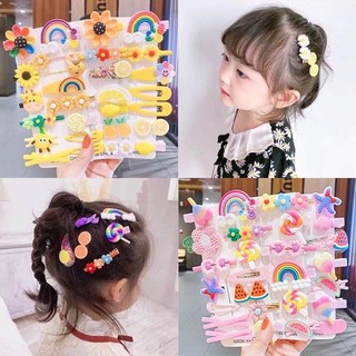 Kẹp tóc cho bé, Set kẹp tóc cho bé gái 14 chi tiết nhiều màu sắc họa tiết dễ thương