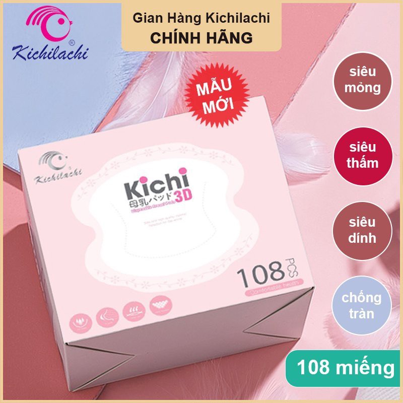 Lót thấm sữa KICHI LA CHI bịch 108 miếng loại 3D