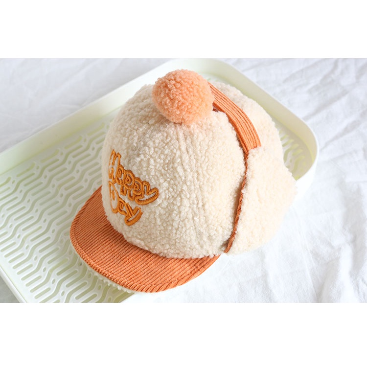 Mũ Lưỡi Trai Dày Dặn Giữ Ấm Tai Chống Gió Thời Trang Thu Đông Cho Bé