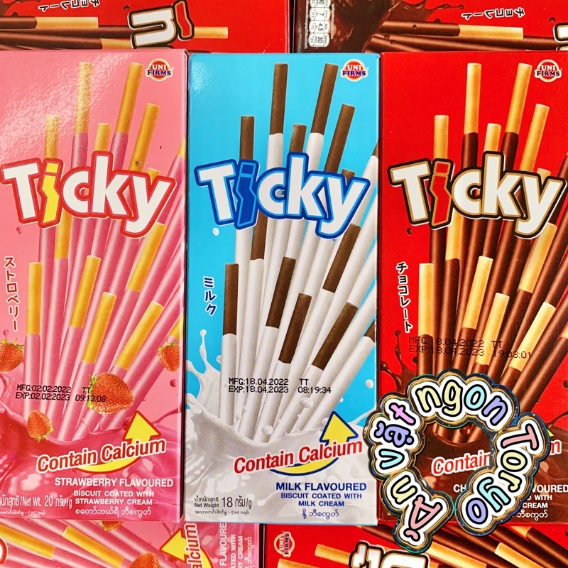 Bánh que Ticky Thái vị socola, sữa, dâu (hộp lẻ) 🍫🍫