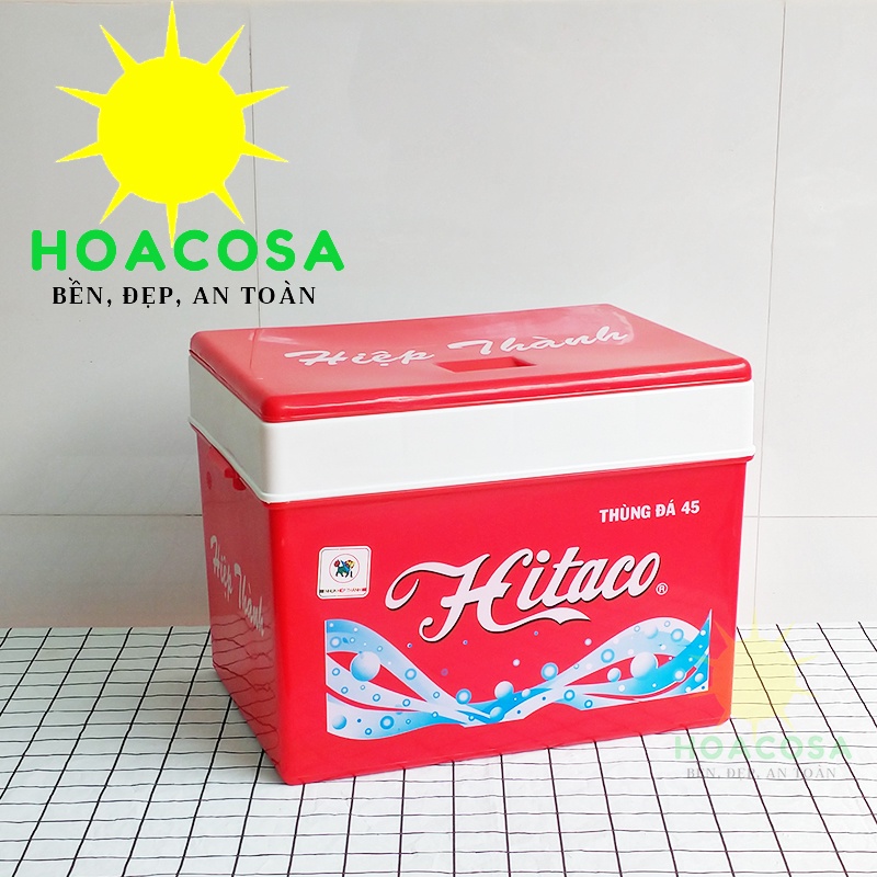 Thùng Đá 45L  Hitaco Nắp Rời Nhựa Hiệp Thành Có Vòi Xả Dày Dặn, Giữ Đá Lâu- Đồ Gia Dụng Hoacosa.