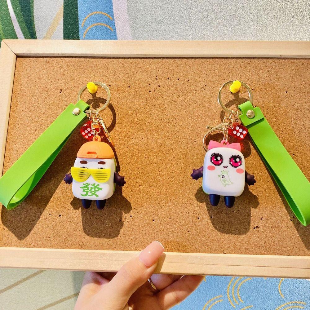 Móc Khóa Kim Loại Hình Hoạt Hình Mạt Chược Dễ Thương