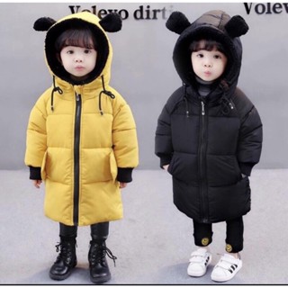 Áo phao tai gấu thân dài cho bé trai , bé gái hàng QCCCsale lẻ size siêu rẻ chất đẹp