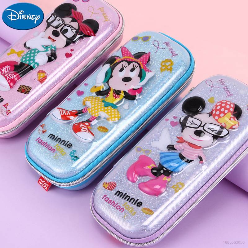 DISNEY Bóp Viết Cỡ Lớn In Họa Tiết Mickey Minnie Đơn Giản Xinh Xắn