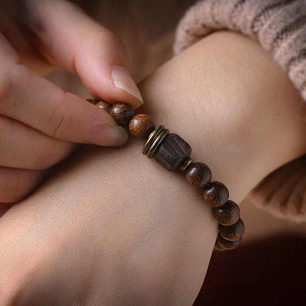 Vòng Đeo Tay Hai Lớp Bằng Gỗ Đàn Hương Handmade Phong Cách Cổ Điển Thời Trang Cho Cặp Đôi