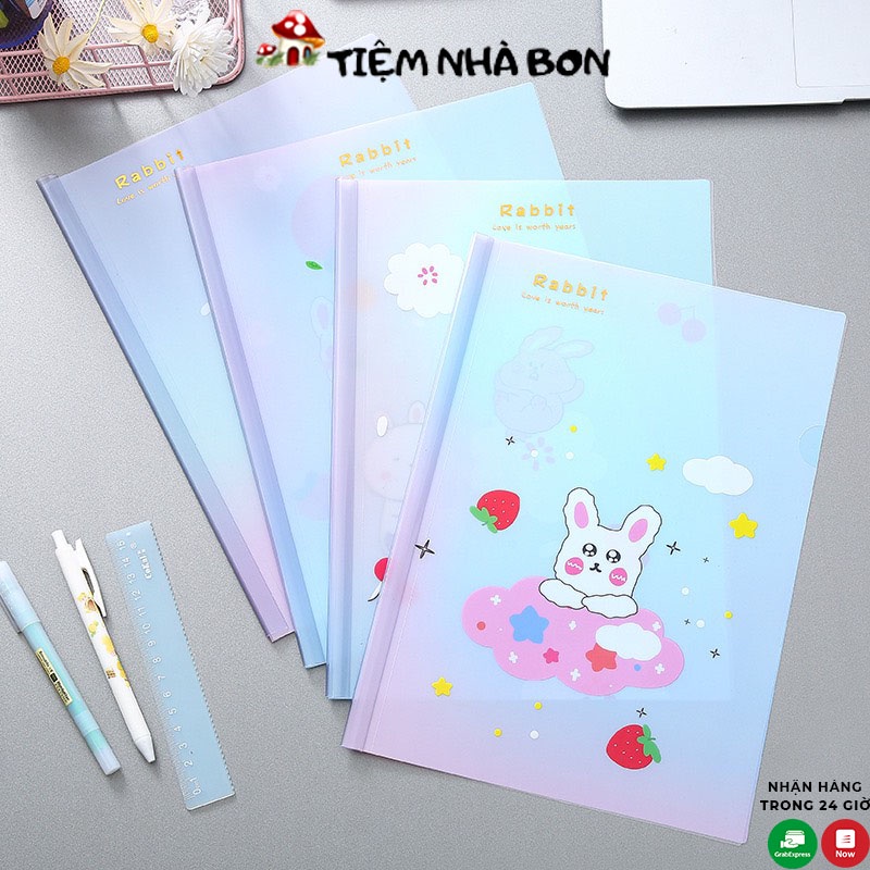 Bìa kẹp giấy trong suốt chống thấm nước chuyên dụng cho học sinh, Bìa lá cài kẹp tài liệu a4