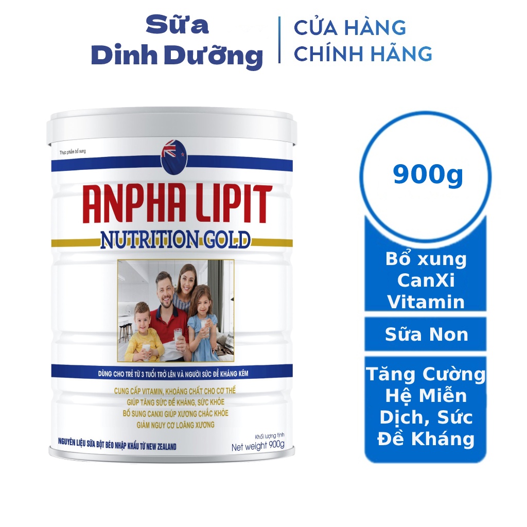 Sữa non Alpha Lipid Nutrition Gold 900g tăng cường hệ miễn dịch, bổ sung canxi, vitamin, kháng thể tự nhiên