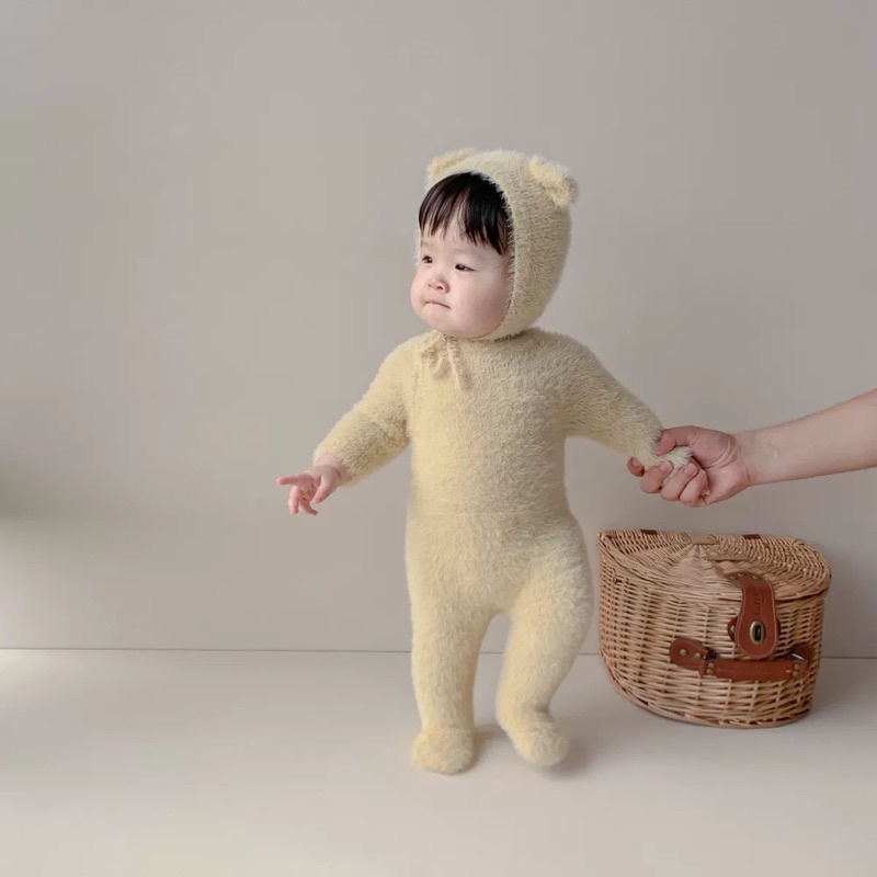 BODY lông gấu tặng kèm mũ cho bé siêu xinh kèm video thật của sản phẩm