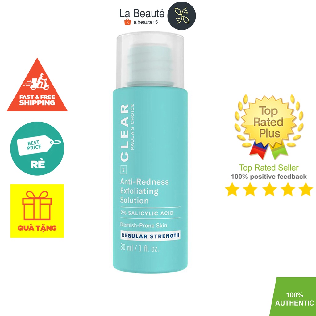 Tẩy Tế Bào Chết, Ngăn Mụn Đỏ - Paula's Choice Anti-Redness Exfoliating Solution Regular Strength 30ml