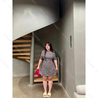 ĐẦM GẤU SỌC RÚT EO [ TNT SHOP BIGSIZE 60KG 90KG ]