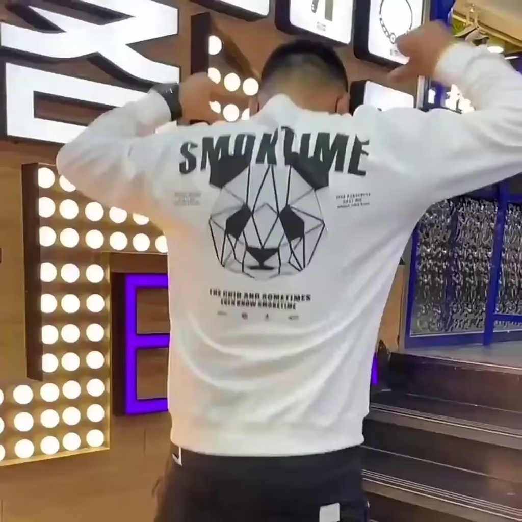 Aokang Áo Sweater Chui Đầu Tay Dài Chui Đầu Cổ Tròn In Hình Gấu Trúc Đơn Giản Trẻ Trung Dành Cho Nam